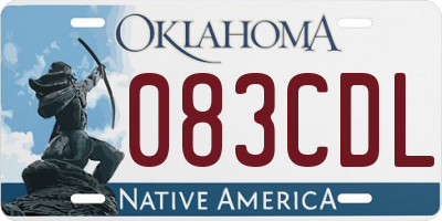 OK license plate 083CDL