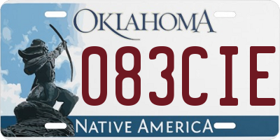 OK license plate 083CIE