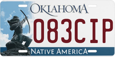 OK license plate 083CIP