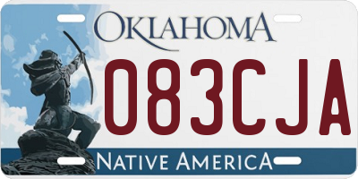OK license plate 083CJA