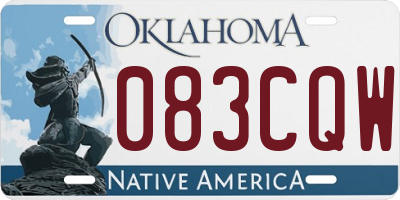 OK license plate 083CQW