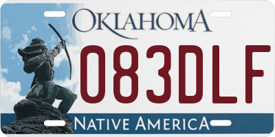 OK license plate 083DLF