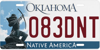 OK license plate 083DNT