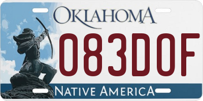 OK license plate 083DOF