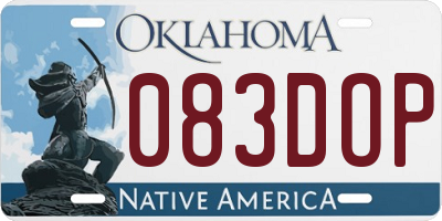 OK license plate 083DOP