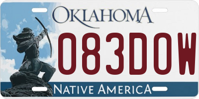 OK license plate 083DOW
