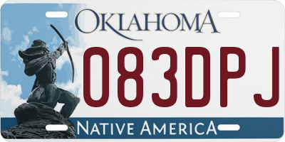OK license plate 083DPJ
