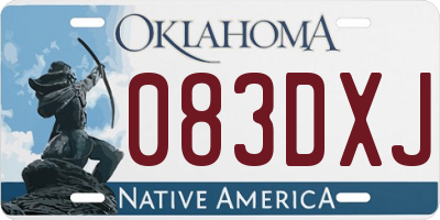 OK license plate 083DXJ