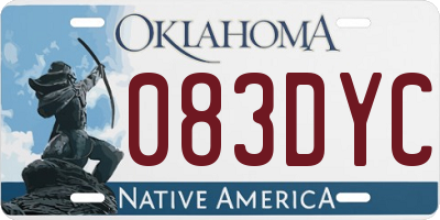 OK license plate 083DYC