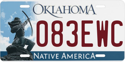 OK license plate 083EWC