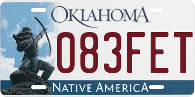 OK license plate 083FET