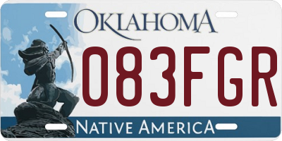 OK license plate 083FGR