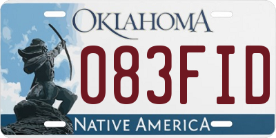 OK license plate 083FID