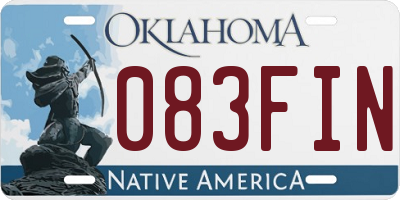 OK license plate 083FIN