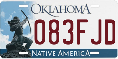 OK license plate 083FJD