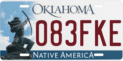 OK license plate 083FKE