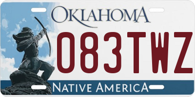 OK license plate 083TWZ