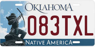 OK license plate 083TXL