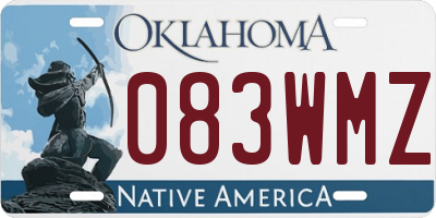 OK license plate 083WMZ