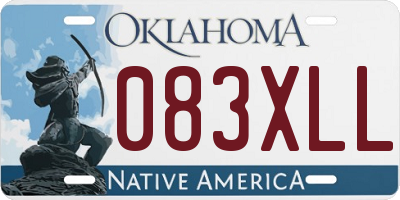 OK license plate 083XLL
