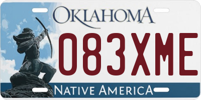 OK license plate 083XME
