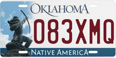 OK license plate 083XMQ