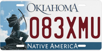 OK license plate 083XMU