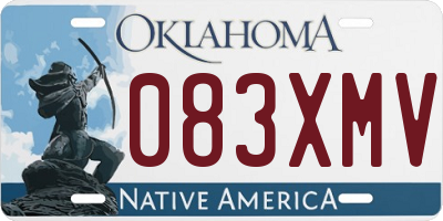 OK license plate 083XMV