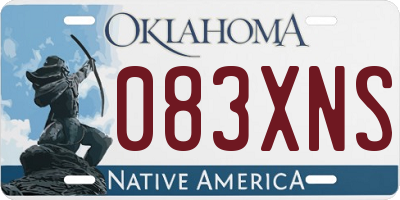 OK license plate 083XNS