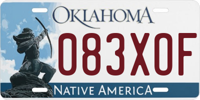 OK license plate 083XOF