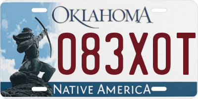 OK license plate 083XOT