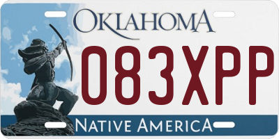 OK license plate 083XPP