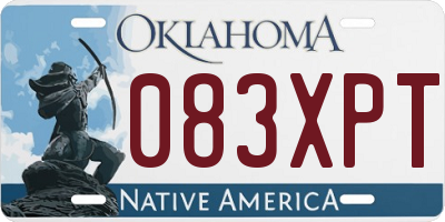 OK license plate 083XPT