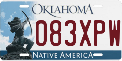 OK license plate 083XPW