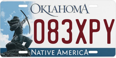 OK license plate 083XPY