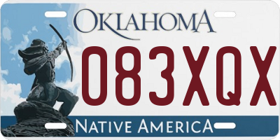 OK license plate 083XQX