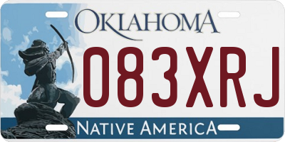 OK license plate 083XRJ