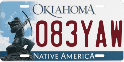 OK license plate 083YAW