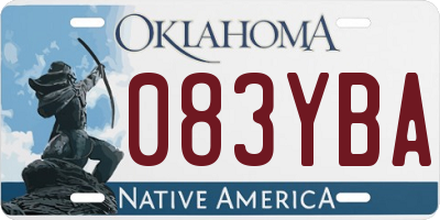 OK license plate 083YBA