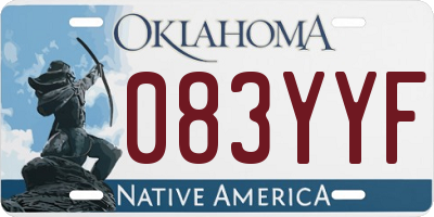 OK license plate 083YYF