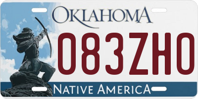 OK license plate 083ZHO