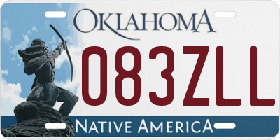 OK license plate 083ZLL