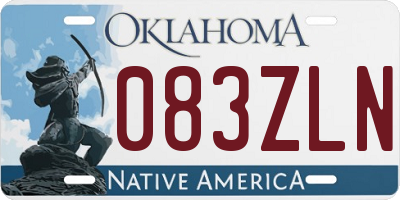 OK license plate 083ZLN