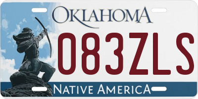 OK license plate 083ZLS