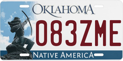 OK license plate 083ZME