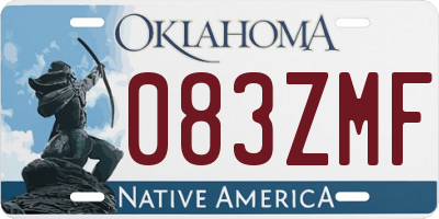 OK license plate 083ZMF