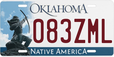 OK license plate 083ZML