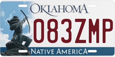 OK license plate 083ZMP