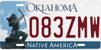 OK license plate 083ZMW