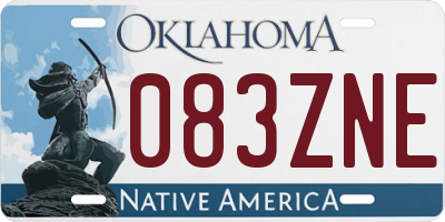 OK license plate 083ZNE